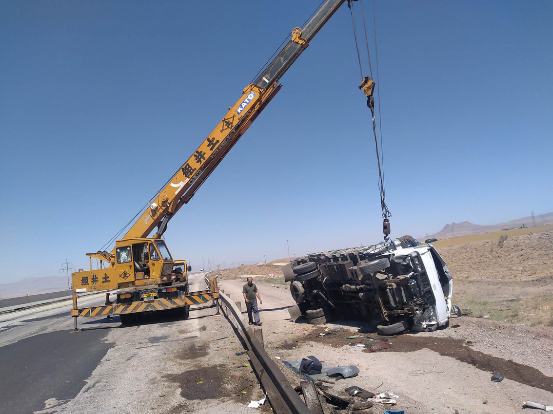 تصادف زنجیره ای محور کرمانشاه